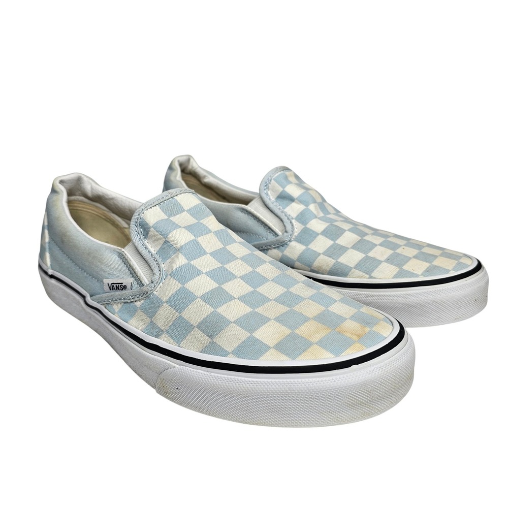Vans Classic Slip-On Men 8.0 Blue Checkerboard Skate Shoes VN000EYEBWW